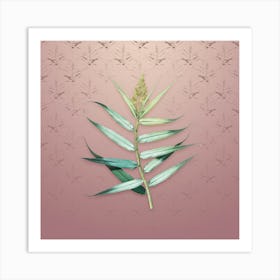 Vintage Bush Cane Botanical on Dusty Pink Pattern n.2573 Art Print