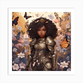Black Girl In Armor Art Print