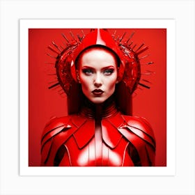 Red Woman With Spikes Art Print