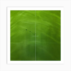 Lawn Green Grass Line Drone Person Surface Field Descending Adult Day Greenery Sharpened (2) Art Print