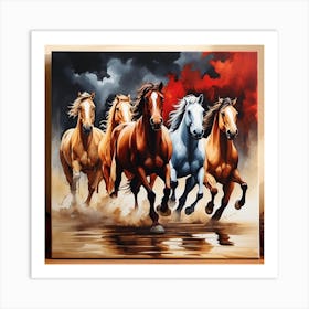 Horses Running 1 Art Print