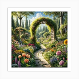 Spring Garden Pathway Arch 2 Art Print