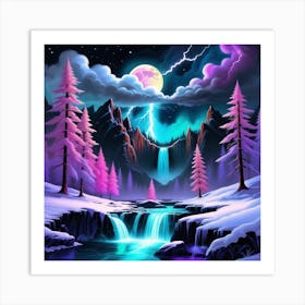 Waterfall In The Forest Art Print