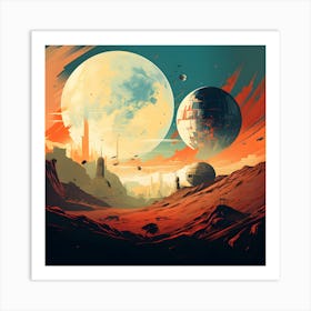 Travel Poster - SciFi Planey Art Print