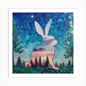 Mosaic Rabbit Art Print