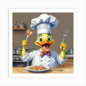 Chef Duck 16 Art Print