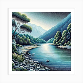 River At Night Art Print