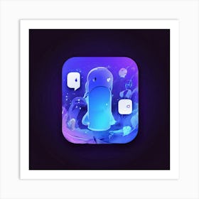 Blue And Purple App Icon Art Print