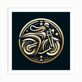 Gold Motorcycle Logo Art Print