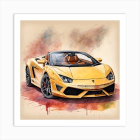 Lamborghini Yellow Art Print