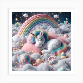 Unicorn In The Clouds 1 Art Print