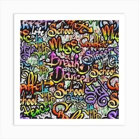 Graffiti Word Seamless Pattern 1 Art Print