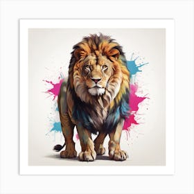 Colorful Lion Art Print