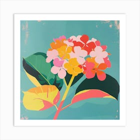 Hydrangea Square Flower Illustration Art Print