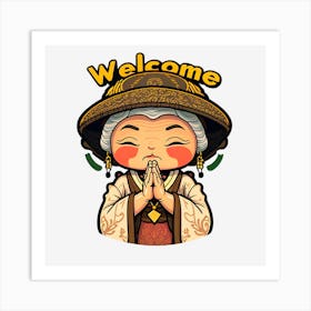 Welcome Chinese Lady Art Print