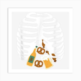 Oktoberfest Rib Cage Skeleton Funny Oktoberfest Gear Art Print