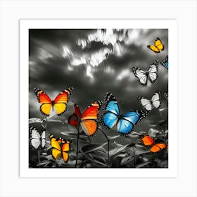 Colorful Butterflies In The Sky 9 Art Print