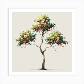 Abstract modernist Camellia tree 4 Art Print