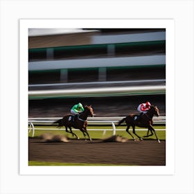 Horses Racing On The Track 1 Art Print