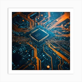 Computer Circuit Board Art Print