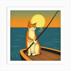 Fishing Cat Art Print