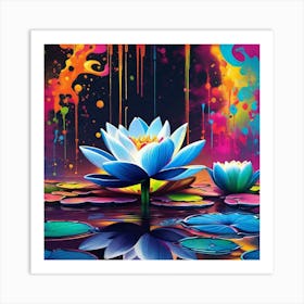 Lotus Flower Painting 11 Art Print