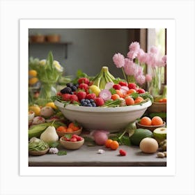 Fresh Fruits And Vegetables Art Print