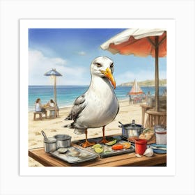 Seagull On The Beach 5 Art Print