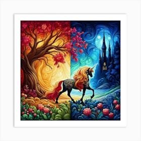 Unicorns In The Forest 1 Art Print