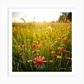 Wildflowers In A Field Art Print