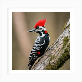 Red-Tailed Woodpecker Art Print