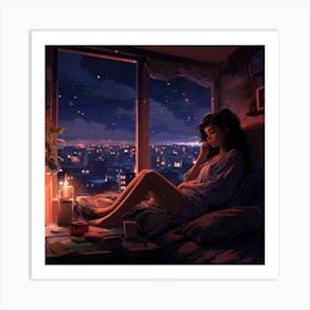 Lofi Chill Vibes Late Night Art Print