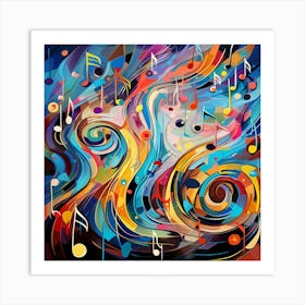 Abstract Music Notes Art Print