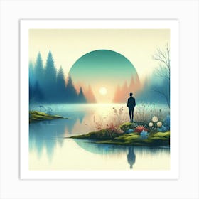 Sunset In The Woods Art Print