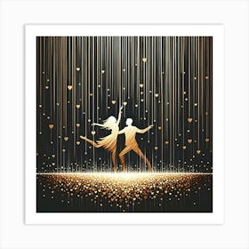 Dancers In The Rain 2 Art Print