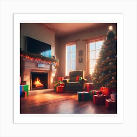 Christmas Tree In Living Room 5 Art Print