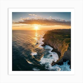 Sunset Over Cliffs 1 Art Print