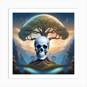 Skull And Tree Art Print