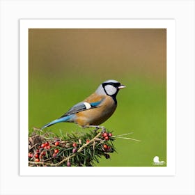 Tit on branch 57 Art Print