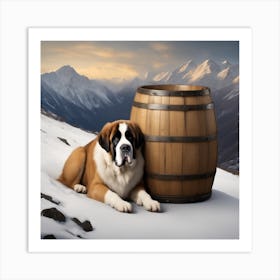 St Bernard Dog 104 Art Print