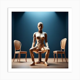 Woman Sitting On A Chair Art Print