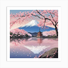 Cherry Blossoms In Fuji 3 Art Print