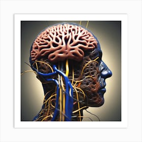 Human Brain And Nervous System 1 Art Print
