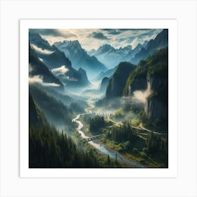 Valley In The Mountains Art Print