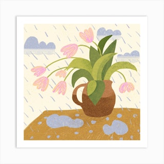 Summer Rain Square Art Print