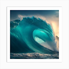 Ocean Wave Breaking Art Print