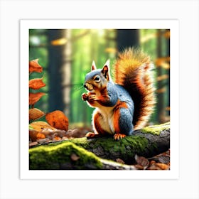 Squirrel In The Forest 379 Art Print