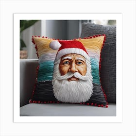 Santa Claus Quilted Pillow Art Print