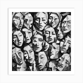 Black and White Abstract Art 101 Art Print