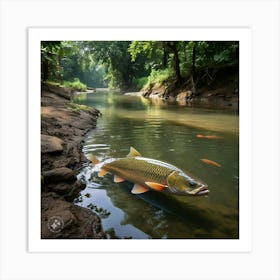 Carp Fishing In Thailand Art Print